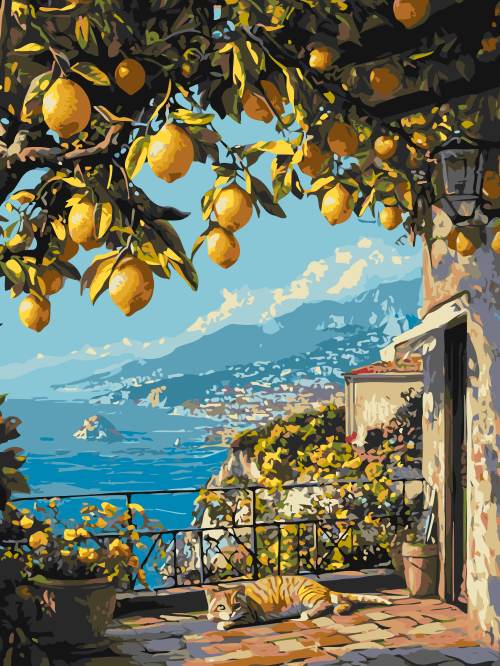 Cat and Lemon Tree