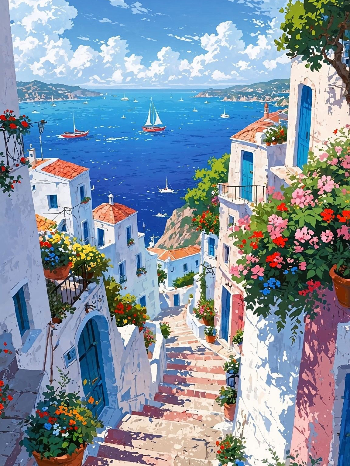 Greek Seaside Path
