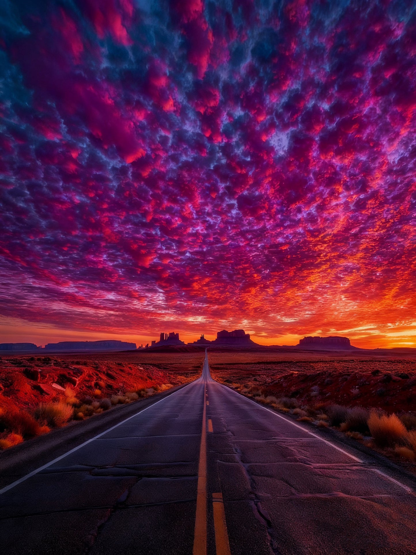 Desert Road at Sunset