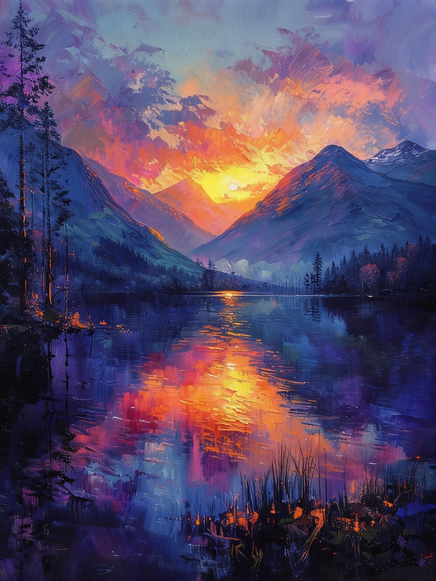 Mountain Sunset Lake