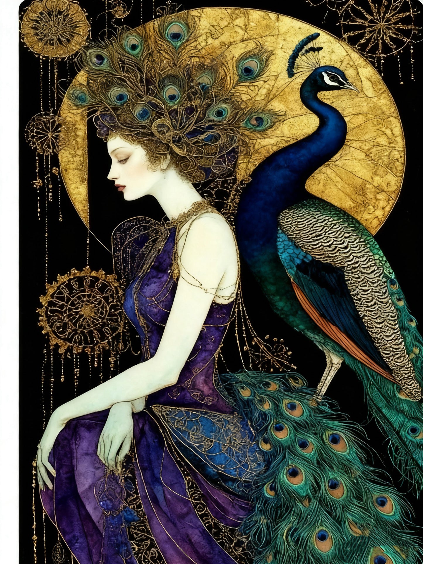 Lady and Peacock