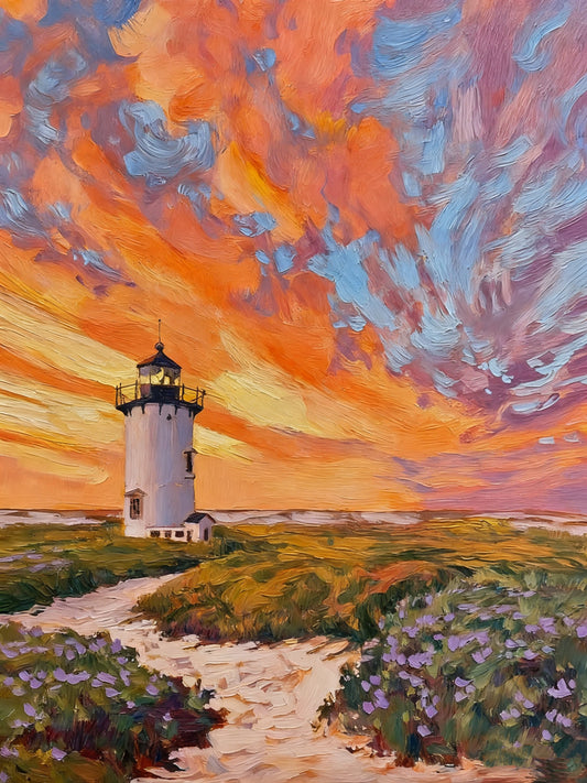 Sunset Lighthouse Scene