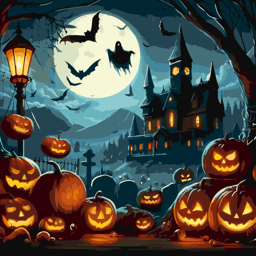 Halloween Night Scene