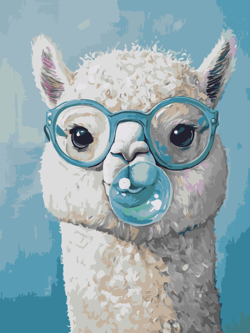 Alpaca Blowing Bubbles
