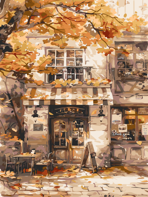 Autumn Cafe Lane