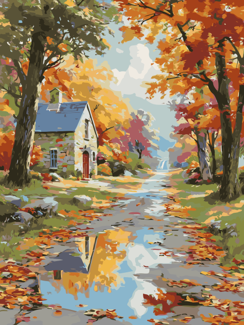 Autumn Cottage Path