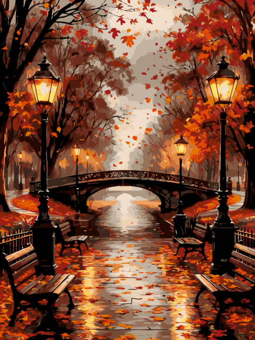 Autumn Lantern Bridge