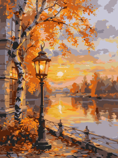Autumn Riverside Sunset