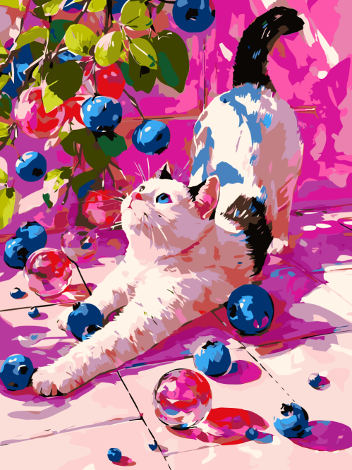Blueberries Cat