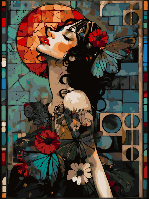 Butterfly Stained Glass Girl