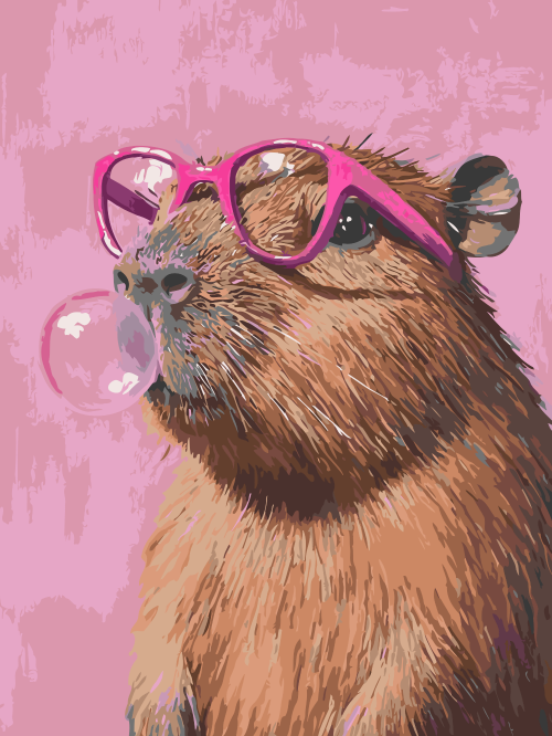 Capybara Blowing Bubbles