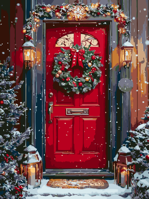 Christmas Red Door
