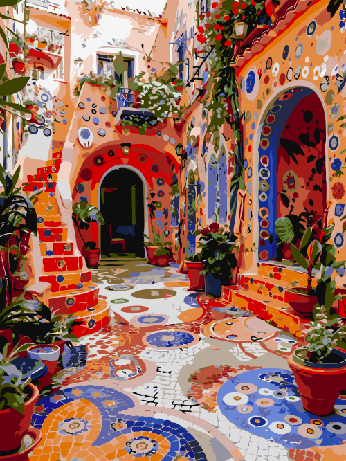 Colourful Mosaic Courtyard