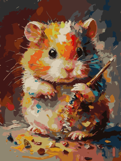 Colorful Hamster Artist