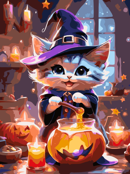 Cute Witch Cat