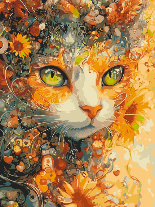 Floral Fantasy Cat