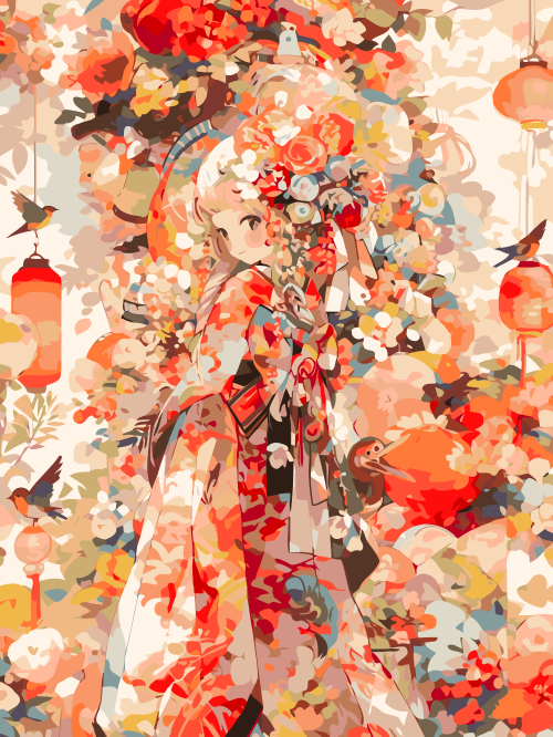 Floral Kimono Girl