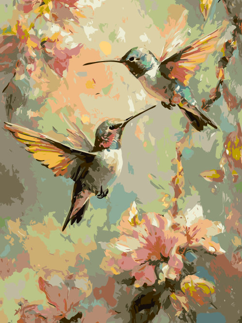 Hummingbirds and Flowers