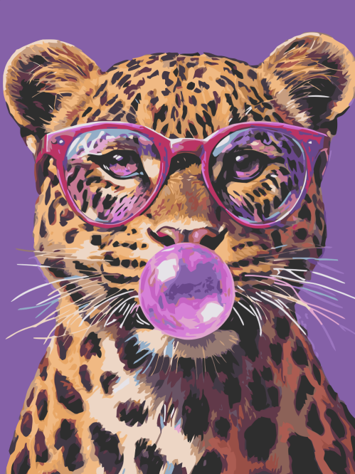 Leopard Blowing Bubbles