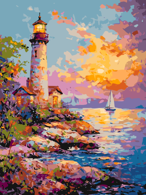 Lighthouse at Sunset