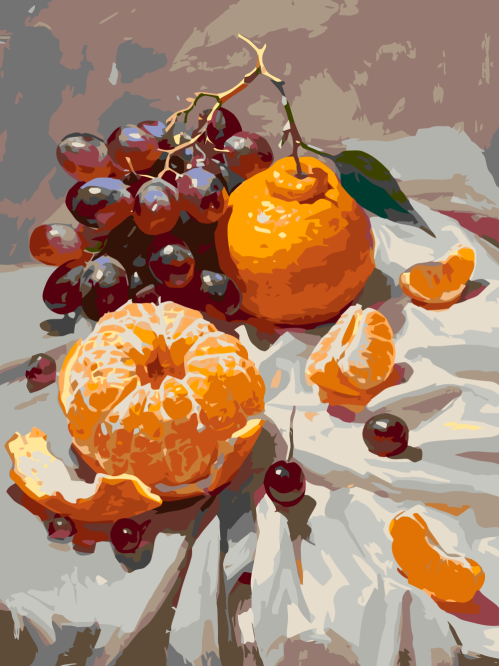 Oranges and grapes