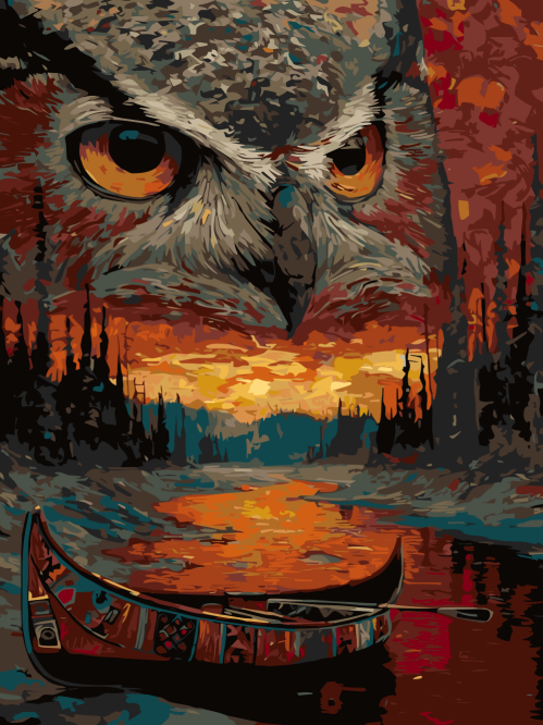 Owl and Canoe