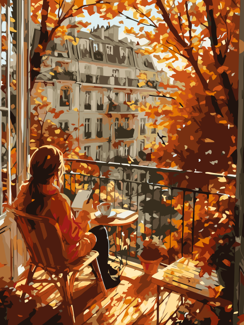 Paris Autumn Balcony View