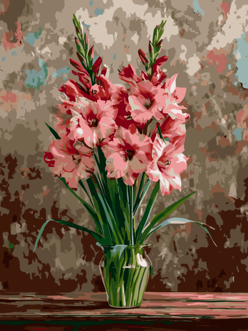 Pink Gladiolus in Vase