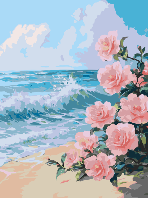 Pink Rose on the Beach