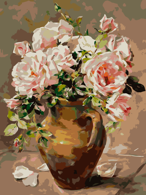 Pink Roses in Vase
