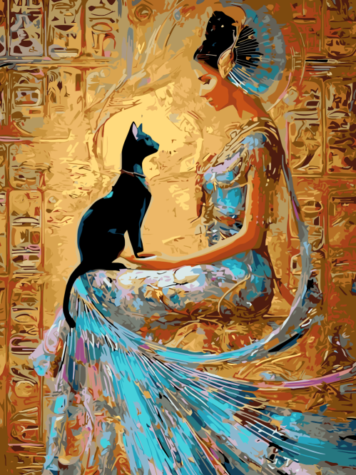 Princess with Black Cat