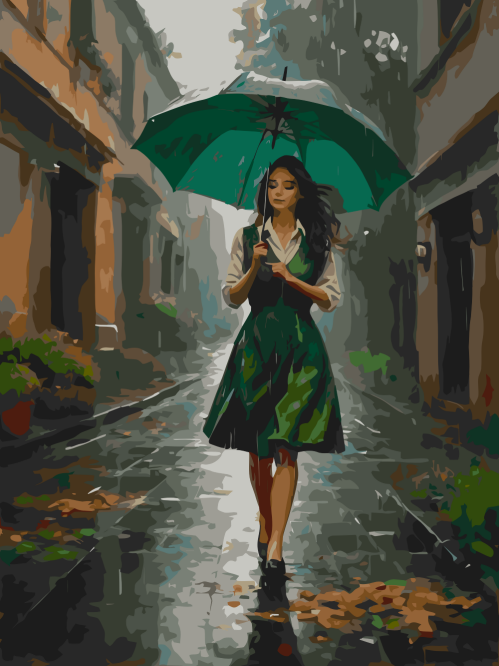 Rainy Street Stroll