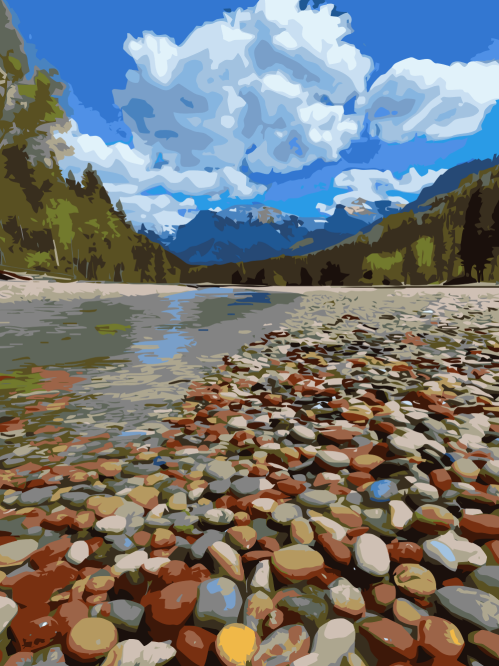 River of Colorful Stones