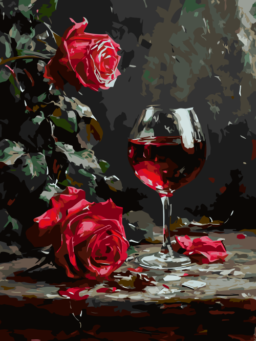 Rose Wine Glass