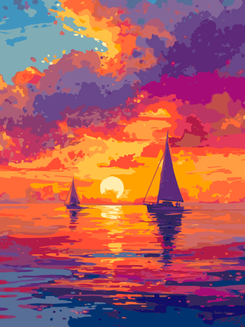 Sailboats at Sunset