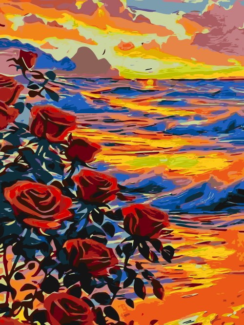 Seaside Red Roses