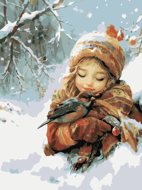 Snowy Girl Bird