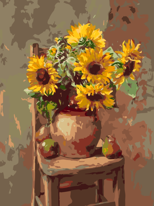 Sunflowers and Fruits