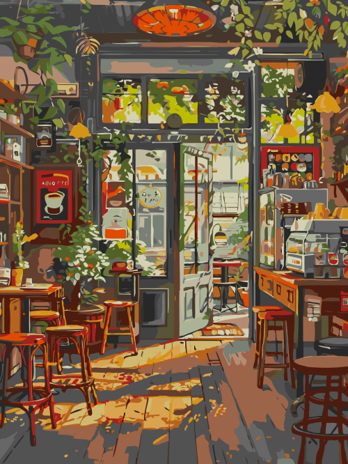 Sunlit Cafe Interior