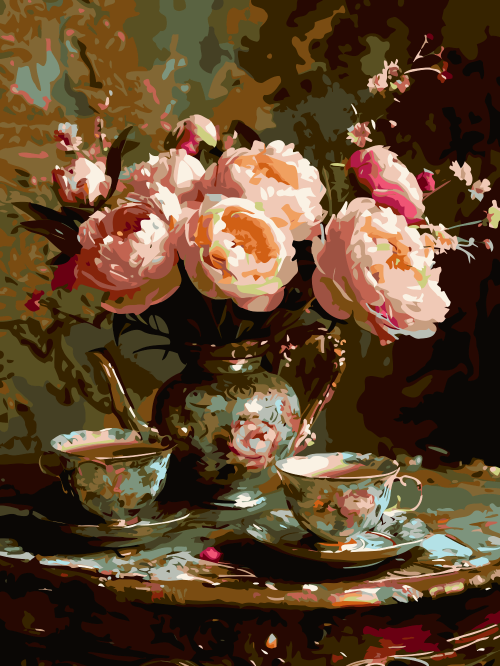 Tea and Peonies