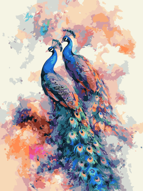 Two Peacocks