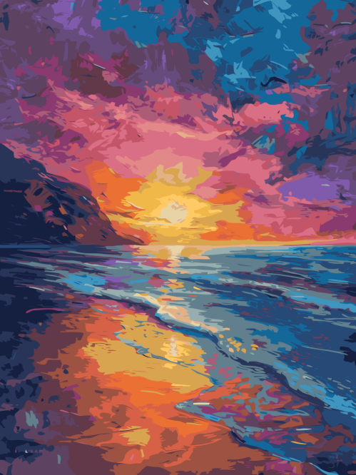 Vibrant Sunset Shore