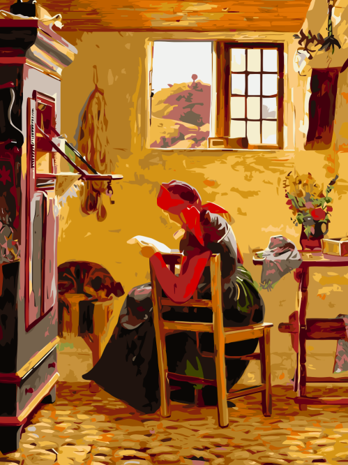 Woman Reading at Home