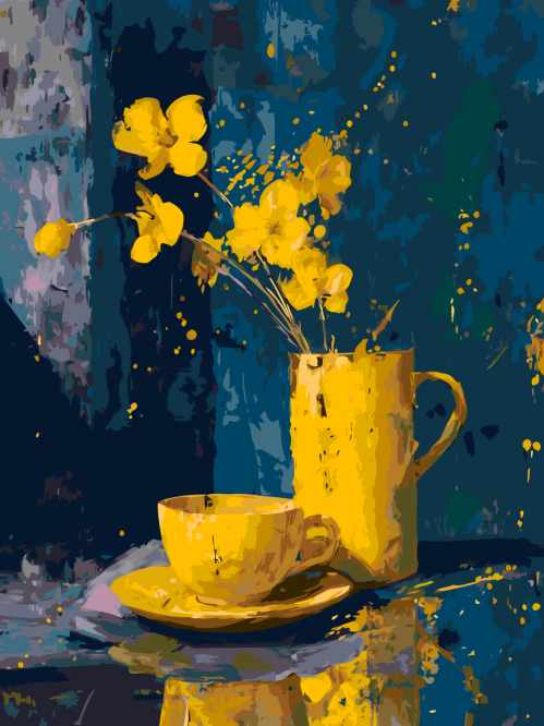 Yellow Flowers and Cup