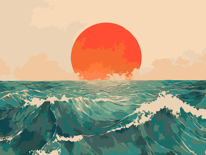 Sunset Waves