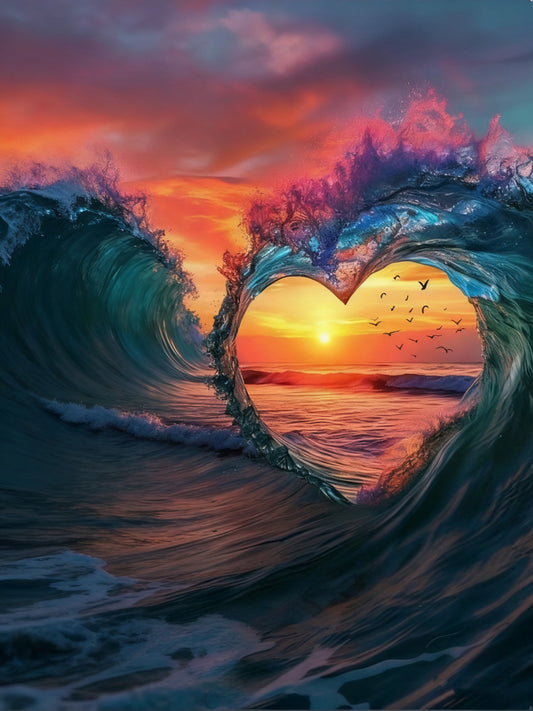 Heart Wave Sunset