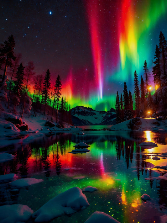 Aurora Over Lake