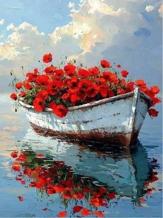Boat of Red Poppies