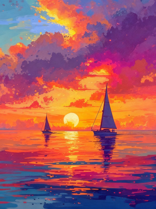Sailboats at Sunset