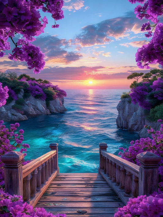 Purple Blossom and Sunset